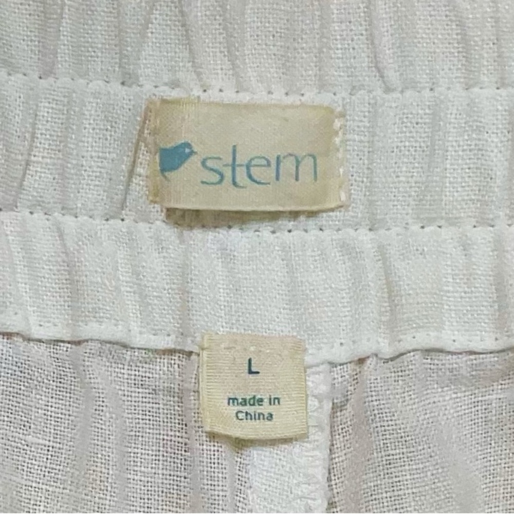 Stem Linen Wide Leg Drawstring Pants - Picture 5 of 7